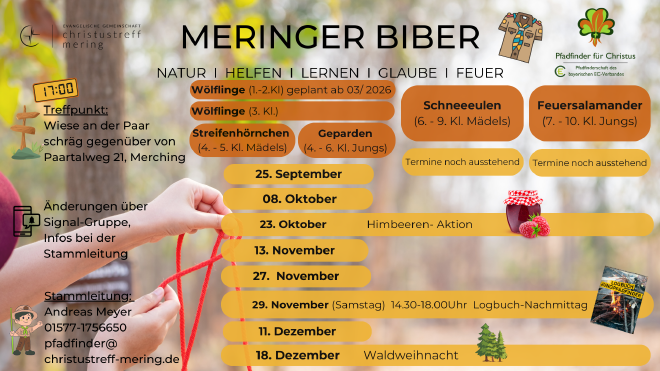 Termine Oktober - Dezember
